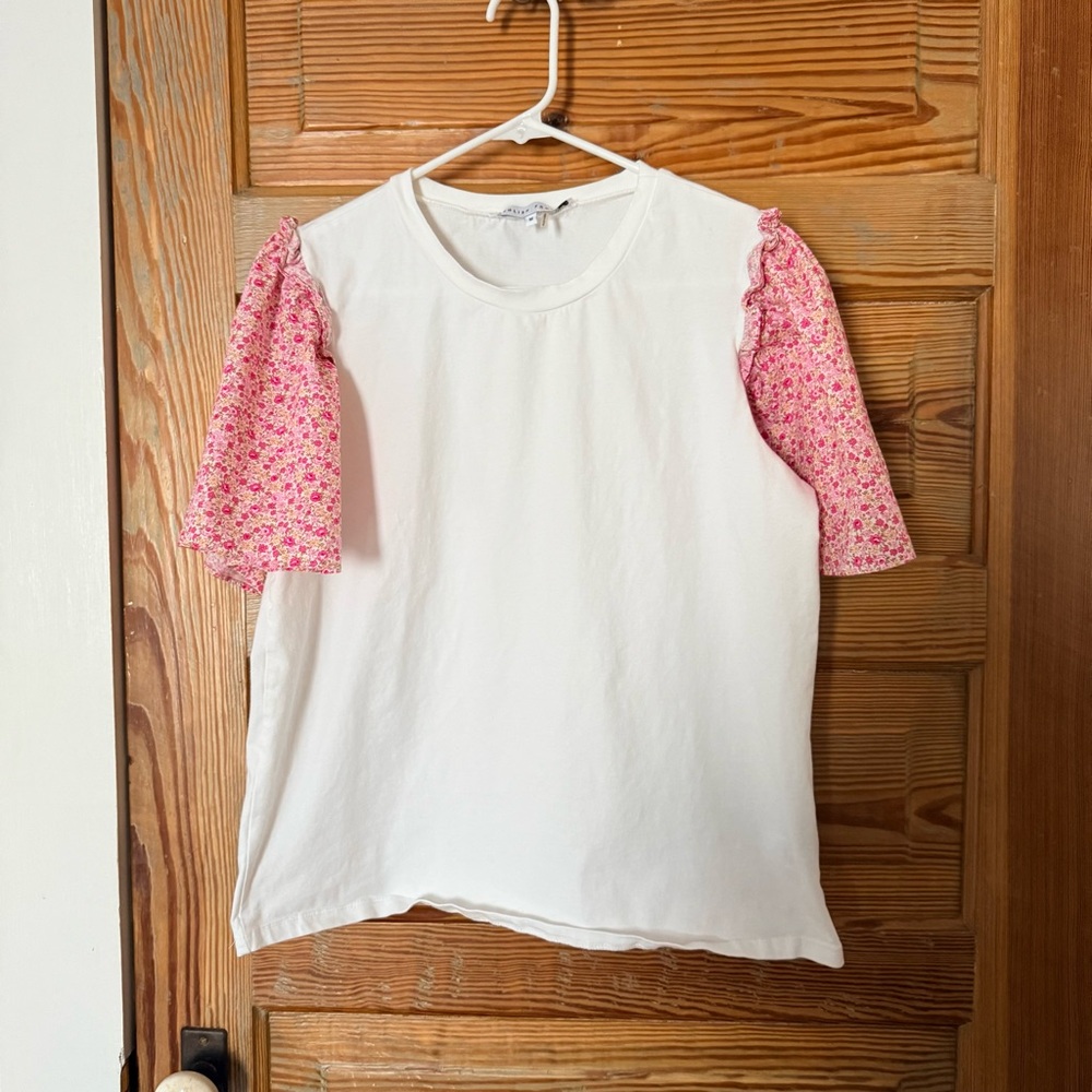 English Factory Floral Sleeve Tee Size M